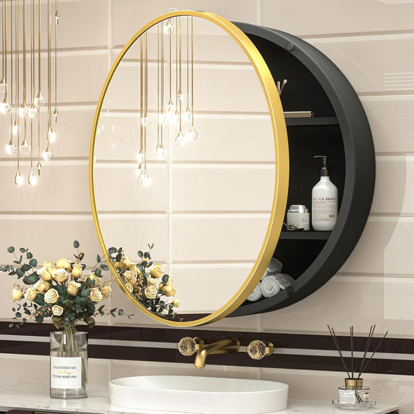 Fabhob Round Bathroom Medicine Cabinet with Mirror | Wayfair